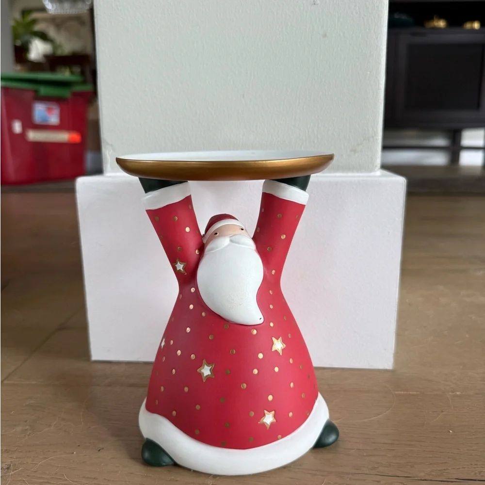 Vintage PartyLite Holiday Cheer Santa Claus Pilar Candle Holder, Item No P9631